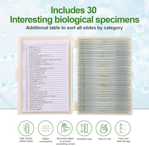 30 Microscope Slides with specimens, Plants, Insects, Animal Cell Samples for use in Biological Science Labs for Children, Students and homeschools - Image 4