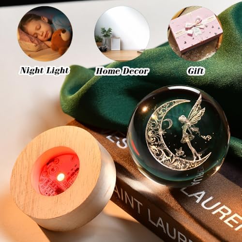 Fairy Crystal Ball Fairy Glass Sphere Decor Gifts for Women Girl - Image 3