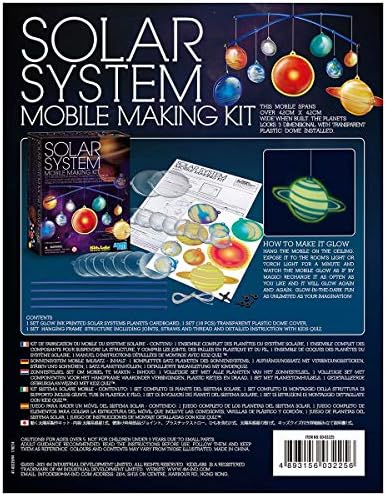 4M Glow-in-the-Dark Solar System Mobile Making Kit, Multi - Image 5