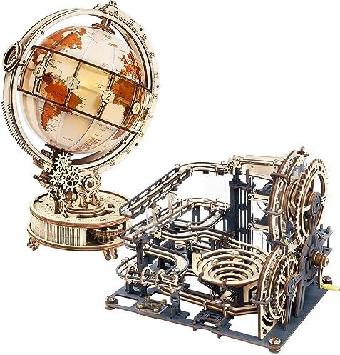 ROKR 3D Wooden Puzzles for Adults Bundle Set - Illuminous Globe & Large Marble Run, Unique Gift Hobby for Boys Girls Family by ROKR-InterestingSmartPuzzleToys