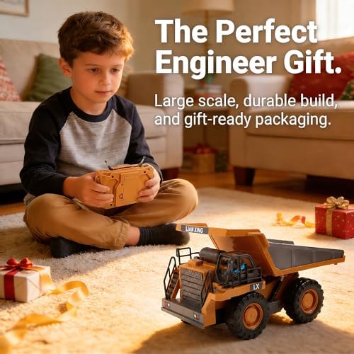 RC Dump Truck Toy, Remote Control Construction Truck with Bed Lift/Lower - Image 6