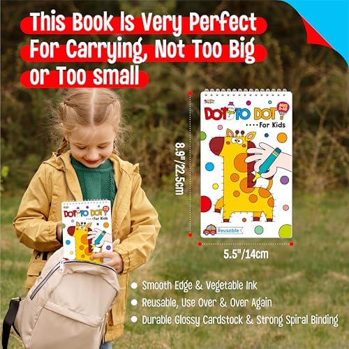 Do-to-Dot Game Pad, 30 Reusable & Erasable Number Connecting Games, Dry Erase Animal/Castle/Ship Dot to Dot Workbook for Kids, Educational Toy for Road Trip, Airplane & Car Travel Activities - Image 5