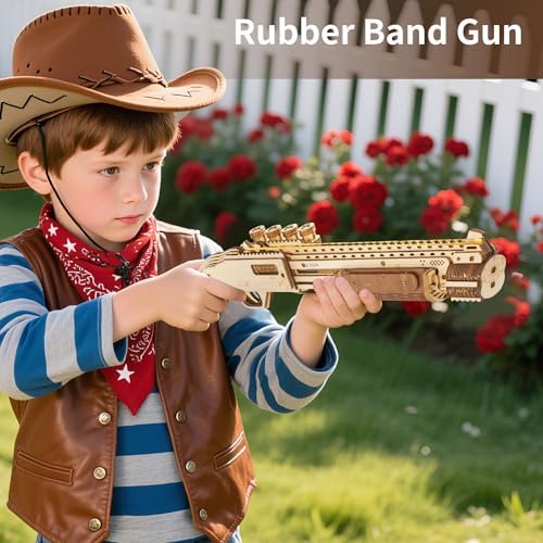 3D Wooden Puzzle for Adults, Rubber Band Guns, Toy Shotgun Model Building Kit, DIY Wood Crafts Cool Toy, Hobbies for Man, Unique Gift for Kids, Adults, Lovers - Image 6