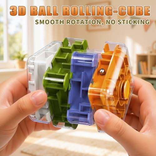 4 Layer 2-in-1 3D Rolling Ball Fidget Spinner, 3D Brain Teaser Puzzle Game, Education Sensory Toys Birthday Gift for Kids Adults 4 5 6 7 8 Years Old Boys Girls - Image 6