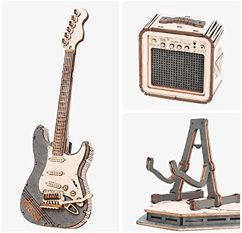 ROBOTIME 3D Puzzle for Kids Wooden Craft Kits DIY Model Guitar Kit to Build Brain Teaser Puzzle Toy Creative Gift for Teens & Adults - Image 4
