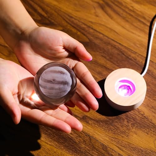 3D Jupiter Planet Gifts - Solar System Crystals Ball 60mm - Glass Animals Figurine - Birthday Gift for Best Friend or Lovers - Paperweight - Image 2