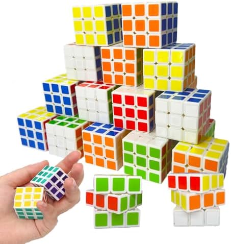 24 Pack Mini Cube Puzzle Party Favors for Kids, 1.18in 3x3 Magic Cube School Rewards & Classroom Prize for Students, Birthday Party Favors Easter Christmas Stocking Stuffers Gifts for Kids by Unknown