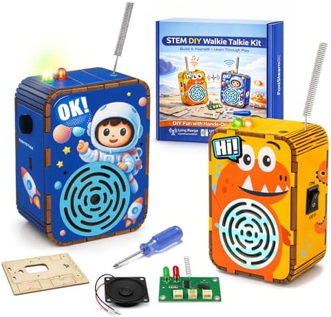 Stem Toys for Kids Age 6-8, DIY Walkie Talkie Building Kit by ROHSCE