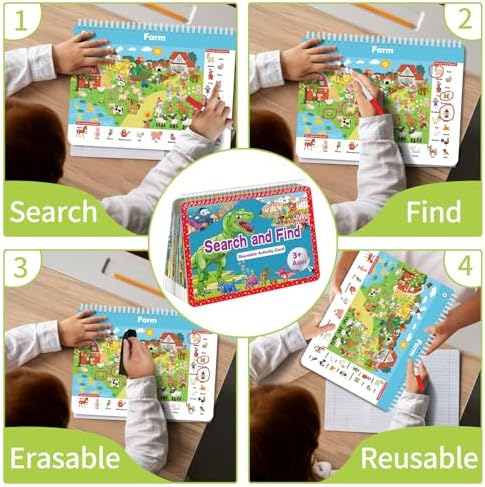 Elfew Search and Find Reusable Activity Book for Kids 3-5 4-8, Travel Games - Image 5