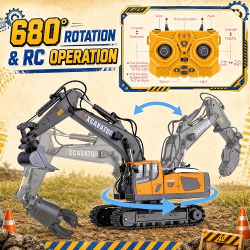 Remote Control 3-in-1 Excavator Toys, 13 Channel 1:20 RC Construction Truck - Image 2