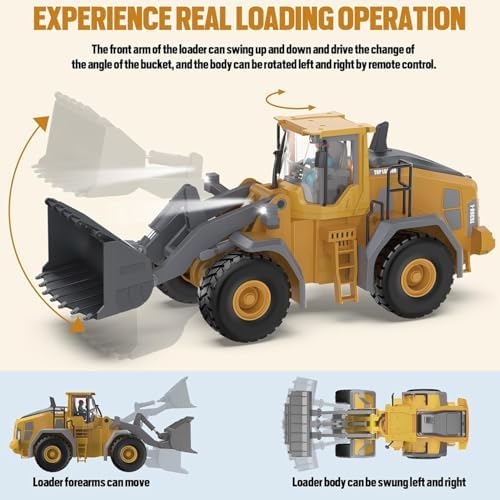 Remote Control Loader, 9-Channel Loader Toy with Metal Shovel, 2.4Ghz Remote Control Engineering Vehicle, Ideal Gift for Boys Aged 6-11 - Image 4