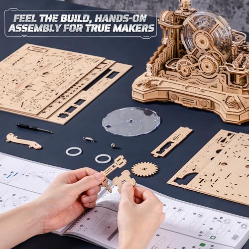 ROBOTIME 3D Wooden Puzzles Marble Run Set - 3D Puzzles for Adults-Mechanical Model Kit for Adults - Model Building Kits - Space/STEM/Engineering Gift - Image 5