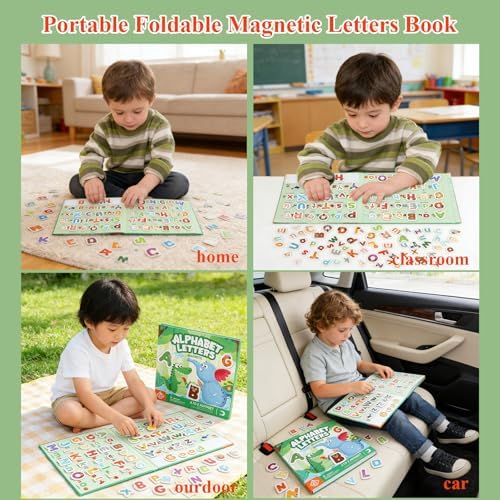 Upgrade Magnetic Letters Book for Kids, 78 PCS Magnetic Alphabet Letters, Uppercase & Lowercase ABC Magnets for Toddlers 1-3 Learning, Preschool Classroom Must Haves - Image 5