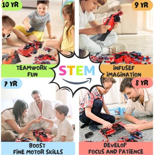 RC Car Building Toys for Boys Age 8-12 Fun STEM Activities for Kids and Cool Birthday for 7, 8, 9, 10+ Years Old Boys Remote Control Car Building Kit 2-in-1 RC Cars Kit to Build - Image 5