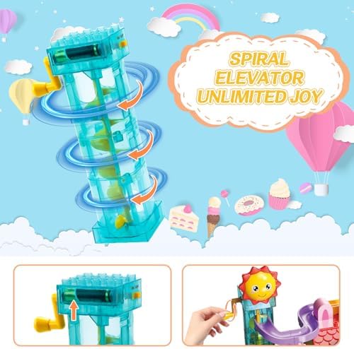 Marble Run Building Blocks Toy - 2 in 1 Compatible Blocks Models with 6 Marble Balls, Montessori Educational Race Track Building Block Set, Classic Blocks STEM Toy for Kid Boys Girls (118PCS) - Image 3