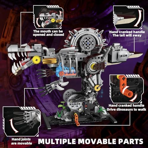 Mechanical Spinosaurus Dinosaur Building Set with Lights for Boys - Image 3