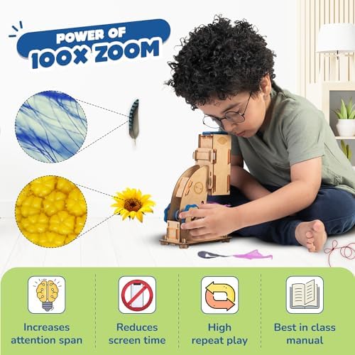 Smartivity DIY Microscope 100x Zoom STEM Toy for Kids 8-14 - Image 2