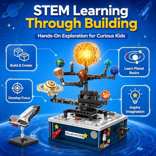 Hand-Cranked Solar System Building Set with Light - Image 5