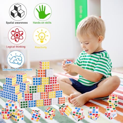 GOLDGE 60 Mini Cube Puzzles, 1.18in 3x3, Fun Party Favors for Kids - Image 4