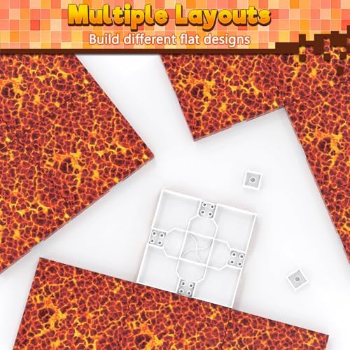 8PCS 4" x 4" Magnetic Building Block Base Plates for Kids, Strong Grip Magnetic Tiles Base Compatible with Most Popular Magnetic Blocks & Cubes, STEM Educational Toys for Boys Girls Ages 3+ (Lava) - Image 7