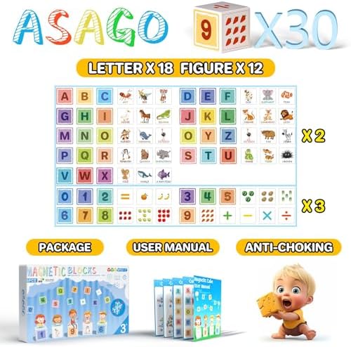 Magnetic Blocks for Kids Ages 3+, 3D Alphabet & STEM Building Cubes - Image 7