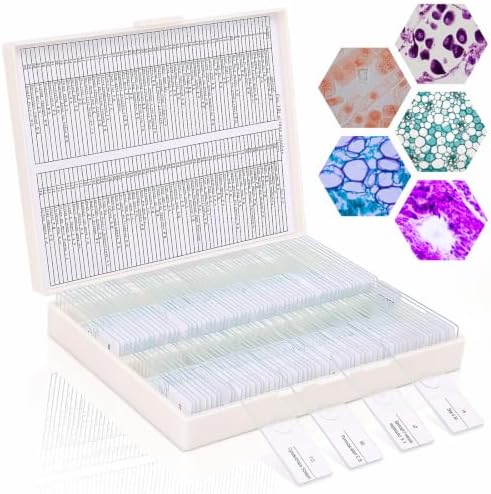 Tellegloww 120 Pcs Microscope Slides with Specimens for Kids & Students by Tellegloww