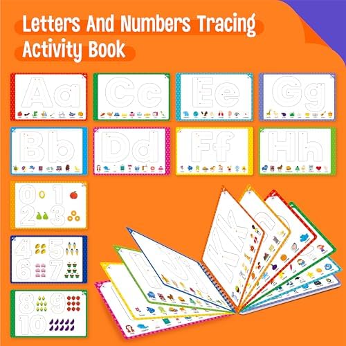 SpriteGru Letter & Number Tracing Pad, 30 Pages Alphabet ABC and 123 Handwriting Book, Reusable & Erasable Pen Control Practice Montessori Autism Educational Fine Motor Toddler Learning Toys - Image 2