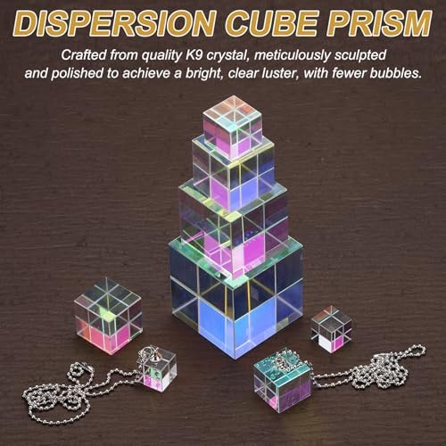 PATIKIL 2Pcs Cube Prism 30mm K9 Crystal Dispersion Prism AB Color - Image 3