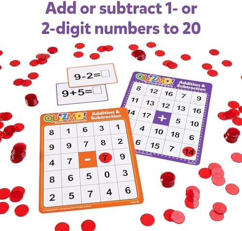 LEARNING ADVANTAGE QUIZMO Addition & Subtraction, Bingo-Style Math Game - Image 5
