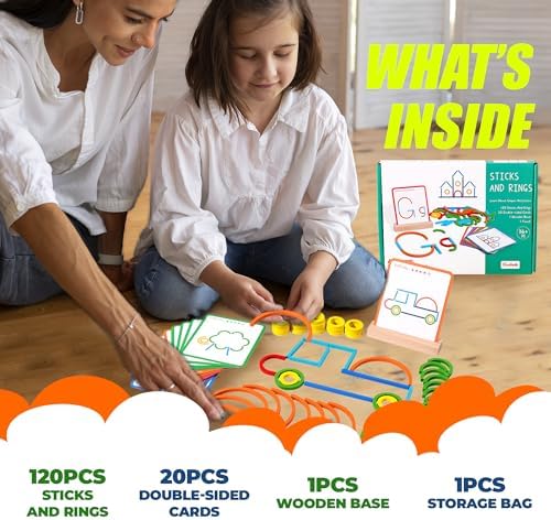 puzgic Stem Kids Toys for Creative Learning Building Educational Resources Kids Toy for Preschool and Kindergarten 3 4 5 6 Years Old Boys and Girls Brain Teaser Smart Sticks Montessori Toys - Image 3