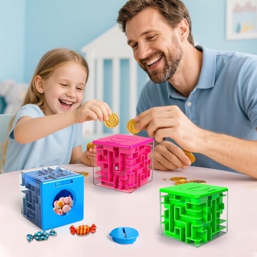 10 Pack Money Maze Puzzle Gift Boxes(4 Colors), 3D Mazes Magic Cube - Image 2