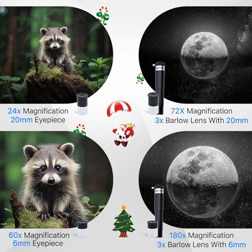 Telescope for Adults Astronomy 70mm Aperture 300mm Focal Length Portable Astronomical Telescope for Beginners Age Over 8 Years Old with Wireless Remote Carry Bag Tripod (Blue) - Image 3
