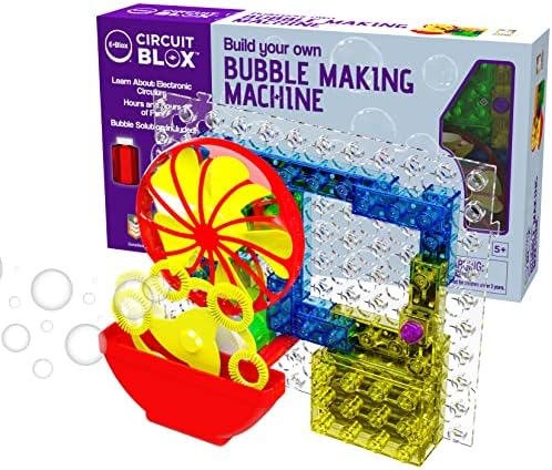 E-BLOX Building Blocks STEM Circuit Kit, Build Your Own Bubble Machine, Bubble Solution Included, Great Science Project for Little Ones, Birthday Gift, Boys, Girls, 5+ by E-Blox