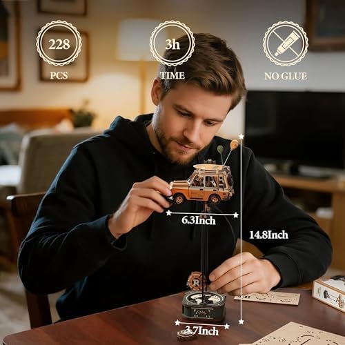ROKR 3D Wooden Puzzles for Adults, 228 PCS DIY Craft Kit Balance Toy Road Tripper, Creative Christmas/Birthday Gifts for Teens & Adults - Image 5