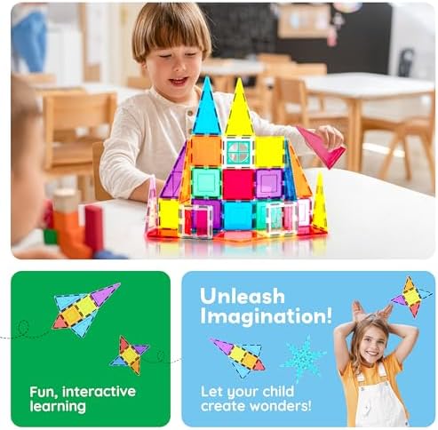 PicassoTiles Magnetic Tiles Rocket Set Construction Toy Magnet Building Block Engineering STEM Learning Child Brain Development Stacking Kit Window Door Playboard for All Ages 3 and Up PT36B - Image 5