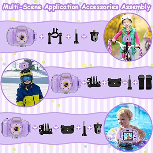 DEKER Kids Waterproof Camera, Underwater HD Digital Camcorder, Purple - Image 6