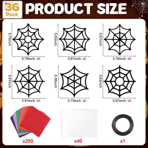 Qyeahkj 36 Set Halloween Spider Web Suncatchers Crafts Kit for Kids - Image 2