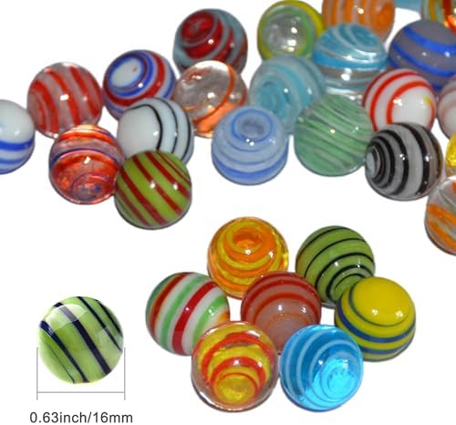 Glass Marbles for Kids: Chinese Checkers Replacements Marble Games for Kids 8-12 Travel Home School - Game Birthday Marble Games Patterns for Girls Boys (30 Pack of A and B) - Image 2