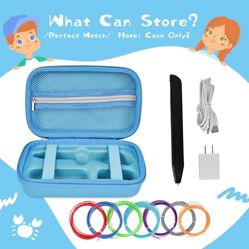 Hard Case Compatible with MYNT3D Super/Professional Printing 3D Pen,Blue - Image 2