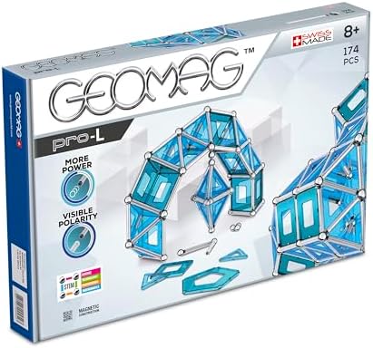 GEOMAG Magnetic Toys | Magnets for Kids | STEM-endorsed Educational Building Cube Set for Creativity & Learning Fun | Swiss-made | Age 8+ Pro-L Kit 174 Piece by GeomagMagneticToy
