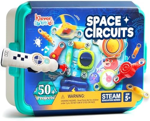 JOVA Klever Kits 50+ Projects Space Circuits - Electronics Kit for Kids with 46+ Components, Electronic STEM Toy Educational Science Kits for Kids Aged 5 6 7 8+ by KleverKits