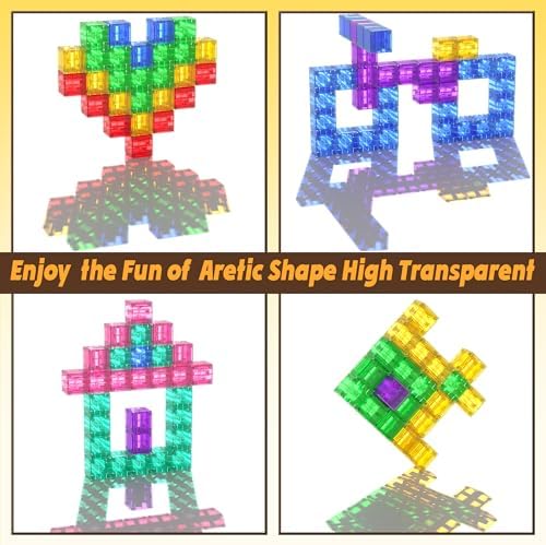 Apluses 45PCS Magnetic Blocks - Transparent Magnet Cubes, Kids Building Blocks, Sensory Autism Gifts for Kids Ages 3+, Preschool Travel Toys for 3-5 Year Old Boys and Girls - Image 6