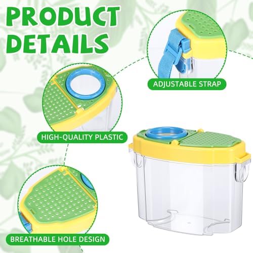 Halloscume 12 Pcs Bug Catcher for Kids Collector Toy Bug Habitat with Magnified Viewer, Insect Habitat, Outdoor Toys, Insect Box Magnifying Tools & Carry Strap - Educational Outdoor Adventure Gift - Image 3