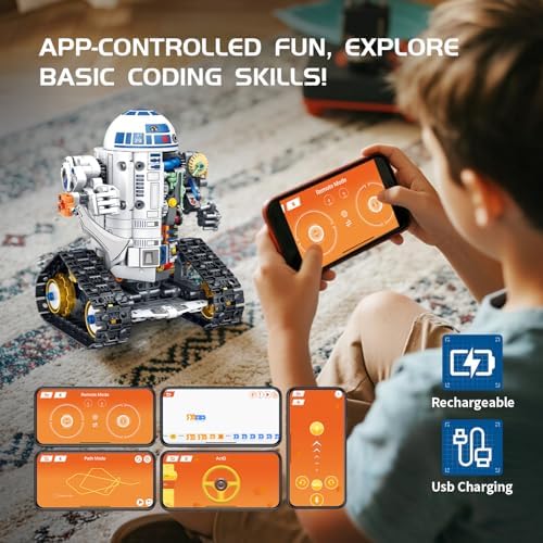 Robot Building Kit for Kids, 5-in-1 App Compatible with Lego RC - Image 4