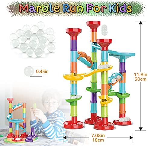 Marble Run Set Building Blocks Glass Marbles for Kids Ages 4-8 Girls Boys Toys STEM Maze Educational Race Game Birthday Gifts - Image 7