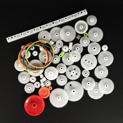 60PCS Small Gear Kit Plastic Gears Belt Pulley Single Gear Spindle Gear Small Motor Gears for DC Motor RC Car Robot Model Toy DIY Gear Replacement - Image 3