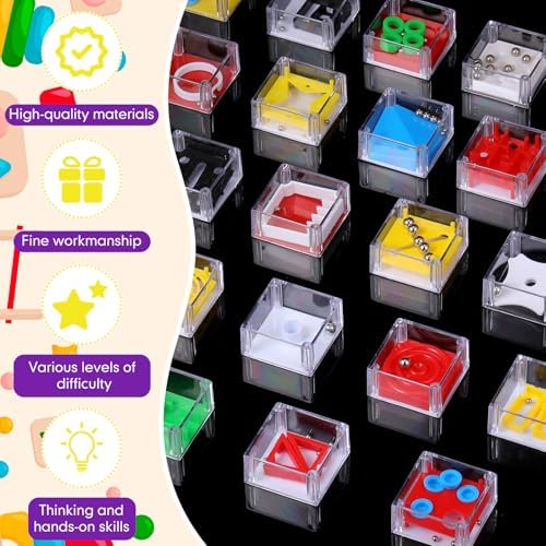 Sumind 24 Pcs 3D Maze Puzzle Cube Brain Teaser Ball Party Set,Classic - Image 3