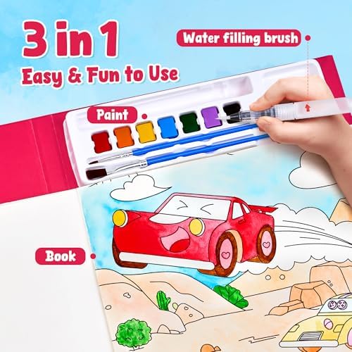 JoyCat Paint with Water Coloring Books for Toddlers (Transportation) - Image 3