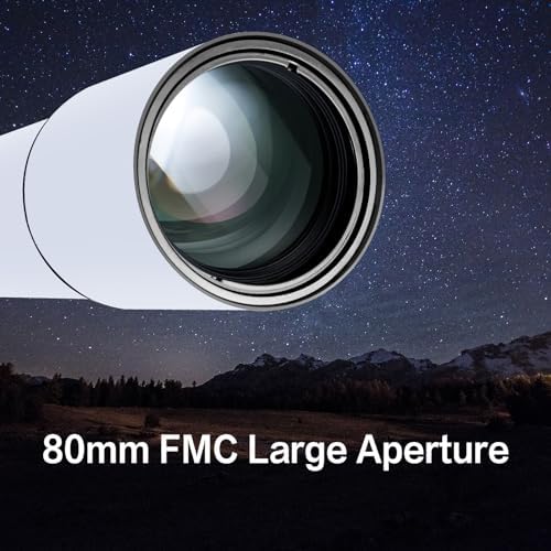 Telescope for Adults High Powered, 80mm Aperture 900mm Professional Refractor Telescope for Adults & Beginners, Compact and Portable Travel Telescopio with Carrying Bag and Designed Phone Adapter - Image 3