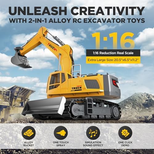 KIDMARKT 21" Large Remote Control Excavator Toy - Image 2